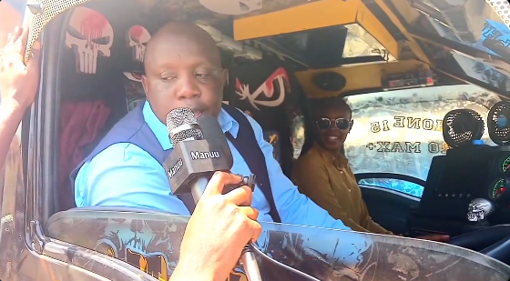 Cassypool in his aTop Influencer Shekhe Cassypool Capon Becomes Matatu Driver in Townnew matatu. Cassypool in Kenyan driver's uniform. Picture/Manuu Kenya