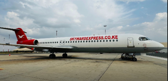 Skyward Express Marks 11th Anniversary with Ksh. 11,000 Flights to Dar es Salaam Skyward Express Marks 11th Anniversary with Ksh. 11,000 Flights to Dar es Salaam. A Skyward Express passenger jet. Picture/Skyward Express.