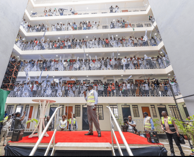 President Ruto addresses new Mukuru Estate residents in Nairobi. According to the president, this was the most consequential day of his political career. Picture/X