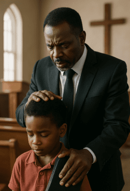 Forced Deliverance: Reliving My Altar Moment Pastor prays with a young boy. Forced Deliverance: Reliving My Altar Moment