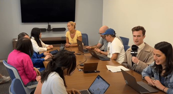 Top 3 Most Hilarious Dan Toomey Episodes on Goodwork. Hilarious reporter Dan Toomey squeezes himself into an ongoing board meeting. Picture/Goodwork