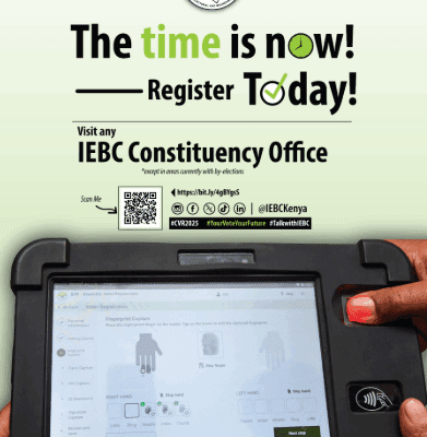 List of IEBC Voter Registration Centers 2025 List of IEBC Voter Registration Centers 2025. IEBC voter registration poster. Picture/Courtesy