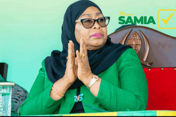 President Samia Suluhu campaign poster. Picture/Courtesy. Anti-Samia Protests Expose Rare Camaraderie Between Kenyans and Tanzanians
