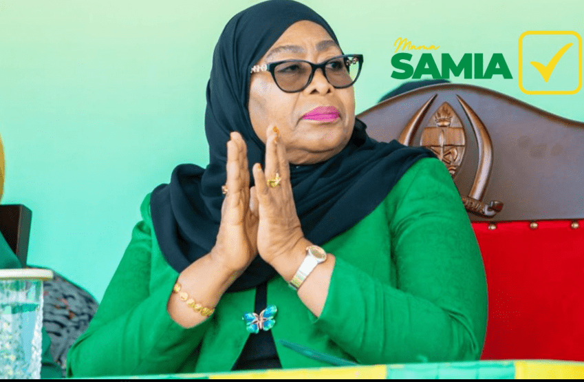 President Samia Suluhu campaign poster. Picture/Courtesy. Anti-Samia Protests Expose Rare Camaraderie Between Kenyans and Tanzanians